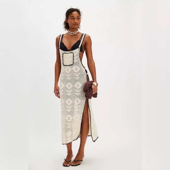 Free People Dresses & Skirts - Free People Bali Heydayz Crochet Skirt‎ In Ivory White Women's Size Large